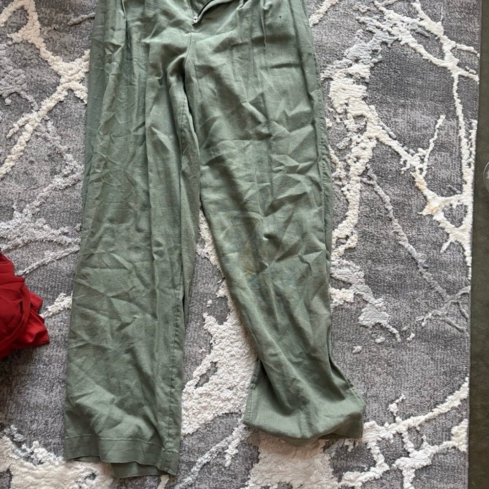 Green Wide-Leg Pants